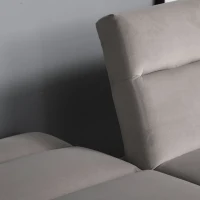 HOMCOM Schlafsofa Polstersofa mit 180° einstellbarer Rückenlehne 2 sitzer Sofa Schaumstoff Velvet-Touch nordischer Design Grau 207 x 85 x 82 cm(m-9)