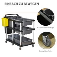 HOMCOM Putzwagen mit 3 Ebenen 110 cm x 50 cm x 92 cm(m-5)