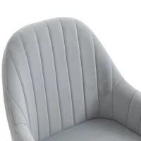 HOMCOM Esszimmerstühle, 2er Set, Küchenstuhl, Schaumstoff, Metall, Kautschuk, Hellgrau, 54,5 x 59 x 85,5 cm(m-9)