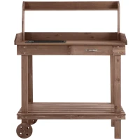 Stół do roślin Outsunny z szufladą 92 cm x 45 cm x 119 cm(m-5)