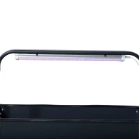 Podwyższona grządka z lampą LED kołami i półką skrzynka na zioła rośliny stalowa Outsunny(m-8)