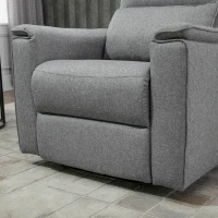HOMCOM Relaxsessel mit Wippefunktion Liegesessel TV Sessel Einzelsofa 150° neigbar Fernsehsessel Polyester Grau 83 x 90 x 104 cm(m-7)
