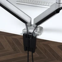 Vinsetto Monitor Halterung 2 Monitore Monitor Tischhalterung für 13 bis 32 Zoll Bildschirme höhenverstellbar Neigbar Schwenkbar Drehungbar Aluminium Silber 93 x 11 x 19-47 cm(m-7)