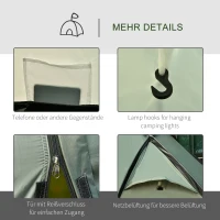 Namiot kempingowy 4-5 osób osobne pomieszczenie wodoodporny 2000 mm zielony(m-4)