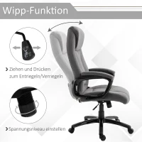Vinsetto Fotel do masażu fotel biurowy krzesło obrotowe fotel gamingowy krzesło biurowe z masażem kolor szary(m-5)