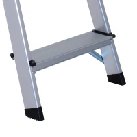 HOMCOM Trittleiter 4 Stufen | Aluminium | 81 x 42 x 72 cm | Silber(m-7)