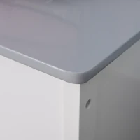 HOMCOM Speelgoedkist zitbank met opbergruimte kistbank massief houten poten grijs(m-8)