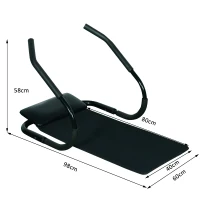 HOMCOM® Bauchtrainer AB Roller mit Matte Trainer schwarz(m-2)