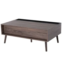HOMCOM Couchtisch mit erhöhbarer Tischplatte Kaffeetisch Wohnzimmer mit Stauraum Spanplatte 110 x 65 x 39,3 cm(m-6)