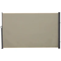 Outsunny Seitenmarkise, Sicht- und Sonnenschutz, Seitenrollo, Polyester, Beige, 3 x 2 m(m-5)