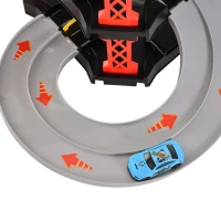 Tor wyścigowy dla dzieci Tor samochodowy Parking trzypoziomowy dla samochodów zabawkowych czerwony(m-9)