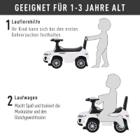 HOMCOM® POJAZD DLA DZIECI JEŹDZIK PCHACZ CHODZIK KLAKSON SCHOWEK PP biały 62 X 28 X 41,5 cm(m-4)