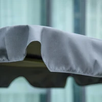 Outsunny 3-Person Porch Swing with Stand, Outdoor Swing for Patio Porch with Adjustable Tilt Canopy & Comfortable Swing Bench-Style Seat, Steel Frame, Grey(m-10)