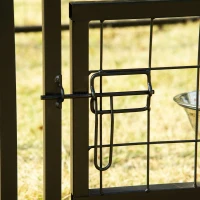 PawHut Parque para Animais de Estimação com Toldo de Tecido Oxford Gaiola para Cães 8 Painéis com 2 Comedouros Giratórios Porta com Fechadura para Jardim Exterior 120x120x138cm Preto(m-10)