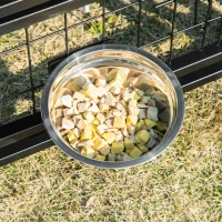 PawHut Parque para Animais de Estimação com Toldo de Tecido Oxford Gaiola para Cães 8 Painéis com 2 Comedouros Giratórios Porta com Fechadura para Jardim Exterior 120x120x138cm Preto(m-11)