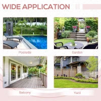 Outsunny Square PE Wicker Rattan Folding Table,Weather Resistant Wicker Weave Side Table with Steel Frame, Grey(m-7)