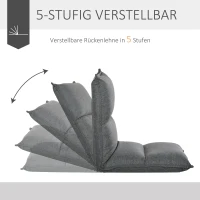 HOMCOM zitkussen relaxstoel ligstoel vloerkussen stadion zitzak verstelbaar met rugleuning(m-5)