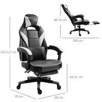 Vinsetto Home Office Gaming Racing Chair Swivel Ergonomic Reclining Lumbar Support Footrest Height Adjustable Free Moving Working Relaxing High Back(m-3)