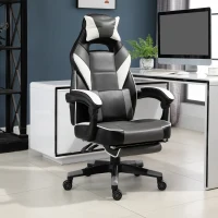 Vinsetto Home Office Gaming Racing Chair Swivel Ergonomic Reclining Lumbar Support Footrest Height Adjustable Free Moving Working Relaxing High Back(m-7)