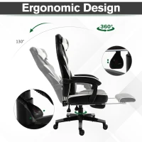 Vinsetto Home Office Gaming Racing Chair Swivel Ergonomic Reclining Lumbar Support Footrest Height Adjustable Free Moving Working Relaxing High Back(m-4)