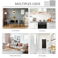 HOMCOM Aparador con 2 Puertas de Vidrio Templado Balda Ajustable y Dispositivo Antivuelco Armario Multiuso para Cocina Salón Baño 80x40x85,3 cm Blanco(m-7)