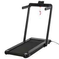 HOMCOM Cinta de Correr y Andar Eléctrica 2 en 1 Plegable 1-12km/h Caminar 1-4km/h con Control Remoto Pantalla LED Dual Bluetooth y Superficie de Carrera para Gimnasio Casa 134x66x107 cm Negro(m-1)