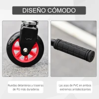 HOMCOM Stunt Scooter Kick Trick Freestyle Scooter Patinete de Acrobacia Patinete Clásico Barra Fija Giratorio 360° Carga 100kg 65,5x50x79 cm Aluminio(m-5)