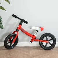 HOMCOM Bicicleta sin Pedales para Niños de +2 Años con Sillín Ajustable en Altura Neumáticos de EVA Carga Máx. 25 kg Metal 65x33x46 cm Rojo(m-7)