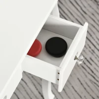 HOMCOM Dressing Table Set with Cushioned Stool, Makeup Vanity Dresser Desk with 5 Drawers for Bedroom, White(m-13)