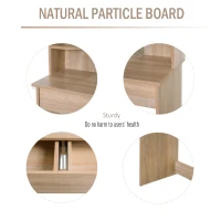 HOMCOM Modern Dressing Table Writing Desk W/ Mirror, Big Drawers, 2-Tier Open Shelf For Home Bedroom Natural(m-6)