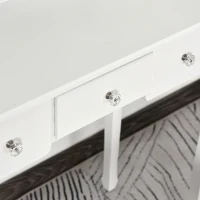 HOMCOM Dressing Table Set with Cushioned Stool, Makeup Vanity Dresser Desk with 5 Drawers for Bedroom, White(m-10)