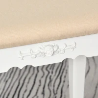 HOMCOM Dressing Table Set with Cushioned Stool, Makeup Vanity Dresser Desk with 5 Drawers for Bedroom, White(m-14)