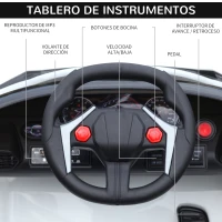 HOMCOM Coche Eléctrico Infantil para Niños a partir de 3 Años con Mando a Distancia 118x70x50cm Blanco(m-5)