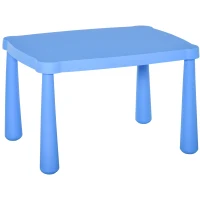 HOMCOM Mesa Infantil Rectangular de +2 Años con Pies y Bordes Redondos Mesita Infantil para Interiores y Exteriores Carga Máx. 30 kg 76,5x54,5x49,5 cm Azul(m-1)