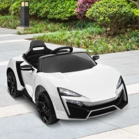 HOMCOM Coche Eléctrico Infantil para Niños a partir de 3 Años con Mando a Distancia 118x70x50cm Blanco(m-2)