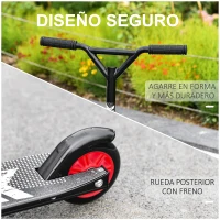 HOMCOM Stunt Scooter Kick Trick Freestyle Scooter Patinete de Acrobacia Patinete Clásico Barra Fija Giratorio 360° Carga 100kg 65,5x50x79 cm Aluminio(m-4)