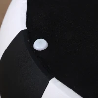 HOMCOM Baúl Puff Taburete para Almacenaje Mini Sofá para Niños Diseño Balón de Fútbol 51,5x51,5x36 cm Blanco y Negro(m-7)