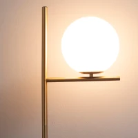 HOMCOM Modern Floor Lamp Metal Frame Sphere Light w/ Pedal Switch, Standing Lamp for Home Office Living Room, 159cm, Gold(m-8)