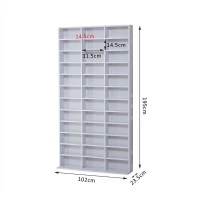 HOMCOM 33 Adjustable Compartment Storage Unit - White(m-3)
