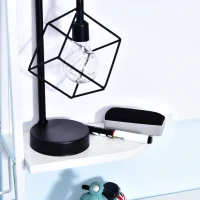 HOMCOM Home Office Computer table with whiteboard Storage Desktop study workstation Adjustable Feet White(m-4)