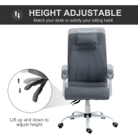 Vinsetto Office Chair w/ Massage Pillow Executive Reclining Ergonomic USB Power Adjustable Height 360° Swivel Base Grey(m-4)