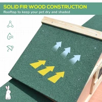 PawHut Guinea Pigs Hutches, 210Lx45.5Wx84.5H cm, Fir Wood-Natural Wood Colour(m-4)