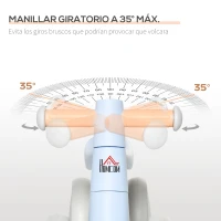 HOMCOM Bicicleta sin Pedales para Niños de 1-3 Años Bicicleta de Equilibrio con 4 Ruedas Ligeras Correpasillos Infantil 60x24x37 cm Azul(m-7)