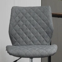 Vinsetto Armless Office Chair Adjustable Computer Chair Swivel Chair with Rolling Wheels and Linen Fabric Back Support for Home Office Students Study Grey(m-8)