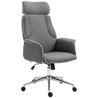 Vinsetto Office Chair Rocking Chair with Wheels Executive Adjustable High Back Grey(m-1)