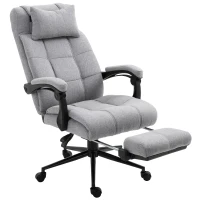 Vinsetto Ergonomic Office Desk Chair Adjustable Height Rolling Swivel w/Armrest Light Grey(m-1)