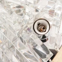 HOMCOM Crystal Ceiling Light Modern Chandeliers w/ Stainless Steel Base 10 Lights Elegant Flush Mount Ceiling Lighting for Living Room, Bedroom, Hallway, Bar, Cloakroom(m-8)