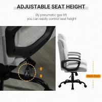 Vinsetto High Back Executive Chair Ergonomic Task Seat Home Office Swivel  Computer Chair for Sturdy with Padded Armrests, Adjustable Height, Light Grey(m-4)