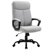 Vinsetto High Back Executive Chair Ergonomic Task Seat Home Office Swivel  Computer Chair for Sturdy with Padded Armrests, Adjustable Height, Light Grey(m-1)