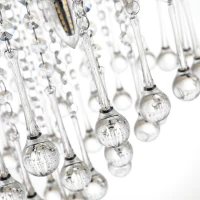 HOMCOM Elegant Modern Crystallite Ceiling Chandelier Light Pendant w/ Round Drum Shade 40W Home Lighting Furnishing Silver, Ф54 x 40cm(m-9)